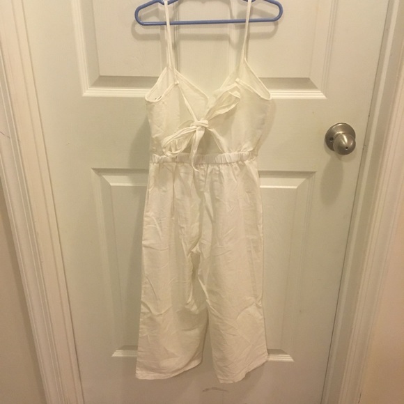 A girls white with button up front cami jumpsuit - Picture 2 of 2